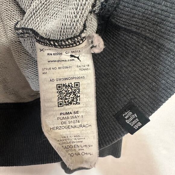 Puma Mens Gray XL Slouch Drawstring Hoodie Active Comfy Outdoors 100% Cotton - Picture 8 of 13